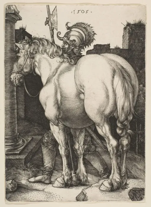 Framed Print : The Large Horse, 1505. Creator: Albrecht Durer Framed Print : The Large Horse, 1505. Creator: Albrecht Durer