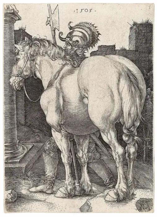 Framed Print : The Large Horse, 1505. Creator: Dürer, Albrecht (1471-1528) Framed Print : The Large Horse, 1505. Creator: Dürer, Albrecht (1471-1528)