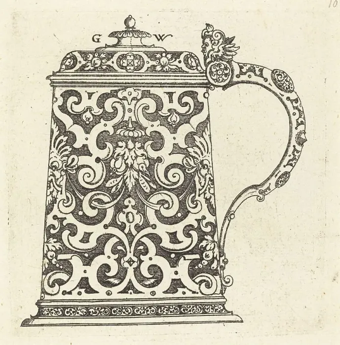 Framed Print : Large jug, the handle formed by a snake, published 1579. Creator: Georg Wechter I Framed Print : Large jug, the handle formed by a snake, published 1579. Creator: Georg Wechter I