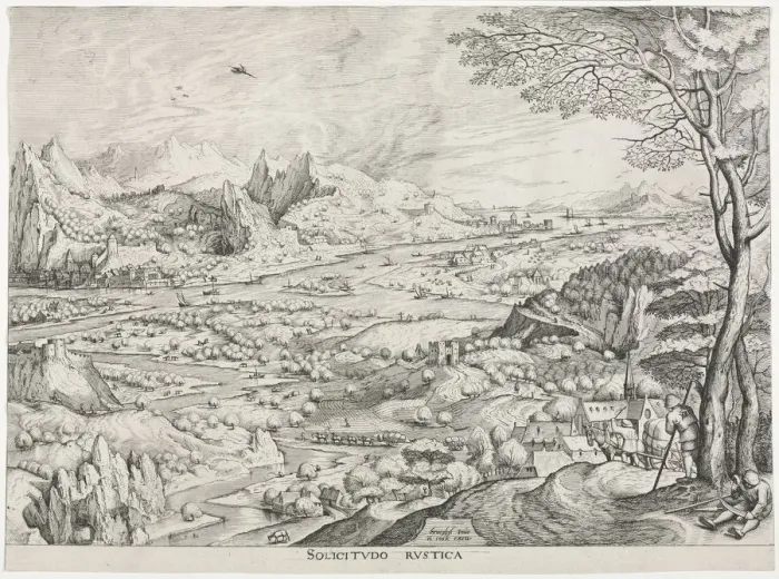 Framed Print : The Large Landscapes: Solicitudo Rustica, c. 1555-1558. Creator: Jan van Doetechum (Flemish Framed Print : The Large Landscapes: Solicitudo Rustica, c. 1555-1558. Creator: Jan van Doetechum (Flemish