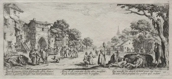 Framed Print : The Large Miseries of War: The Beggars and the Dying, 1633. Creator: Jacques Callot (French Framed Print : The Large Miseries of War: The Beggars and the Dying, 1633. Creator: Jacques Callot (French