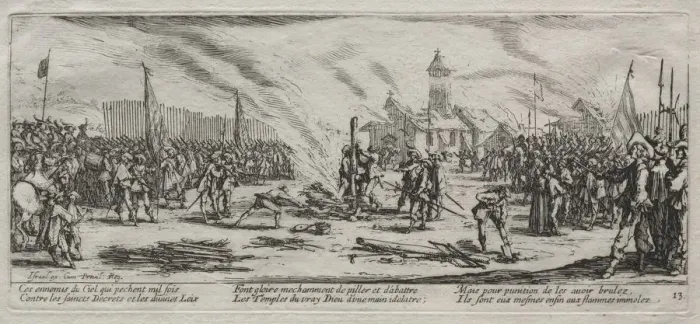 Framed Print : The Large Miseries of War: Burning at the Stake, 1633. Creator: Jacques Callot (French, 1592-1635) Framed Print : The Large Miseries of War: Burning at the Stake, 1633. Creator: Jacques Callot (French, 1592-1635)