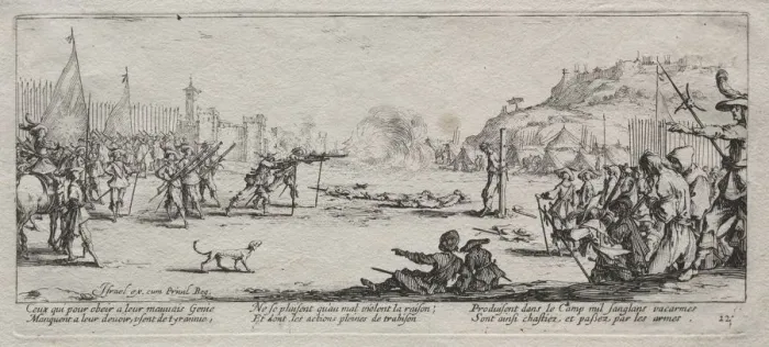 Framed Print : The Large Miseries of War: The Firing Squad, 1633. Creator: Jacques Callot (French, 1592-1635) Framed Print : The Large Miseries of War: The Firing Squad, 1633. Creator: Jacques Callot (French, 1592-1635)