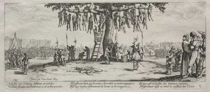 Framed Print : The Large Miseries of War: The Hanging, 1633. Creator: Jacques Callot (French, 1592-1635) Framed Print : The Large Miseries of War: The Hanging, 1633. Creator: Jacques Callot (French, 1592-1635)