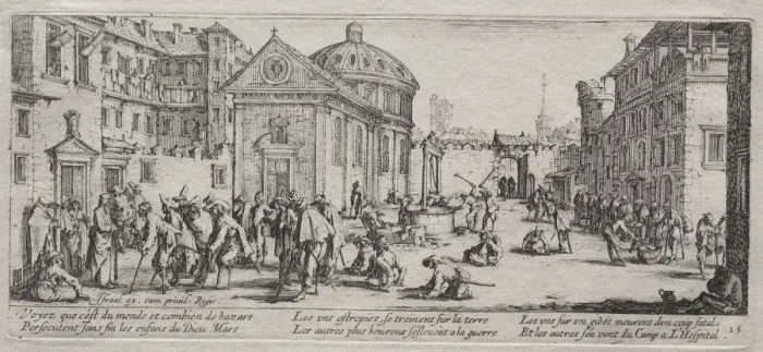 Framed Print : The Large Miseries of War: The Hospital, 1633. Creator: Jacques Callot (French, 1592-1635) Framed Print : The Large Miseries of War: The Hospital, 1633. Creator: Jacques Callot (French, 1592-1635)