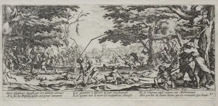 Framed Print : The Large Miseries of War: Peasants Revenge, 1633. Creator: Jacques Callot (French, 1592-1635) Framed Print : The Large Miseries of War: Peasants Revenge, 1633. Creator: Jacques Callot (French, 1592-1635)