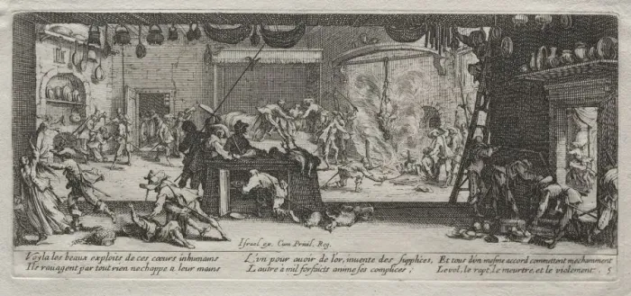 Framed Print : The Large Miseries of War: Pillaging, 1633. Creator: Jacques Callot (French, 1592-1635) Framed Print : The Large Miseries of War: Pillaging, 1633. Creator: Jacques Callot (French, 1592-1635)