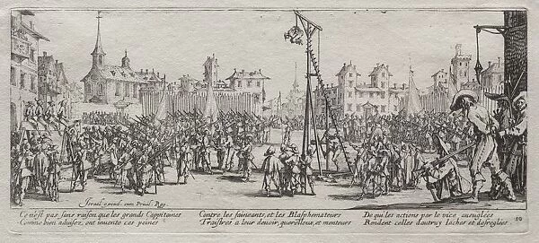 The Large Miseries of War: The Strappado, 1633. Creator: Jacques Callot (French, 1592-1635)