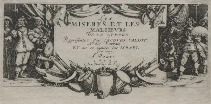 Framed Print : The Large Miseries of War: Title Page, 1633. Creator: Jacques Callot (French, 1592-1635) Framed Print : The Large Miseries of War: Title Page, 1633. Creator: Jacques Callot (French, 1592-1635)