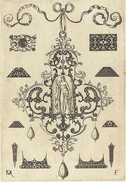 Large Pendant, Faith Standing at Centre, 1593. Creator: Daniel Mignot