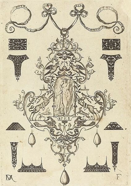 Large Pendant, Hope Standing at Centre, 1593. Creator: Daniel Mignot