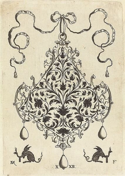 Large Pendant, Ornamental Foliage Design, 1596. Creator: Daniel Mignot