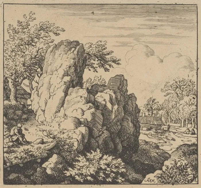 Framed Print : The Large Rock, mid-17th century. mid-17th century. Creator: Allart van Everdingen Framed Print : The Large Rock, mid-17th century. mid-17th century. Creator: Allart van Everdingen