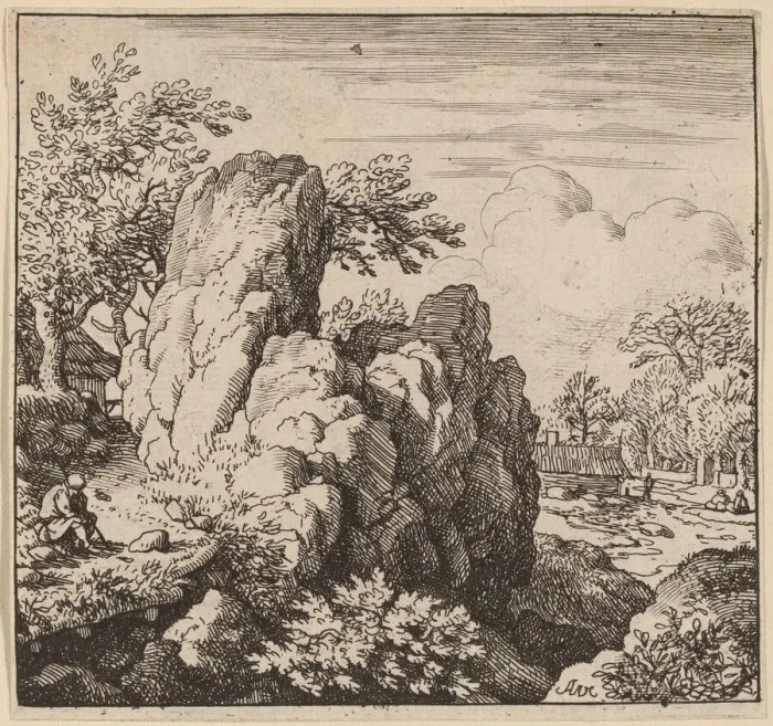 Framed Print : Large Rock, probably c. 1645 / 1656. Creator: Allart van Everdingen Framed Print : Large Rock, probably c. 1645 / 1656. Creator: Allart van Everdingen