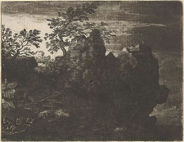 The Large Rock at the River, 17th century. Creator: Allart van Everdingen
