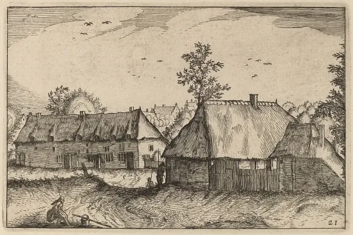 Framed Print : Large Sheds, published 1612. Creator: Claes Jansz Visscher Framed Print : Large Sheds, published 1612. Creator: Claes Jansz Visscher