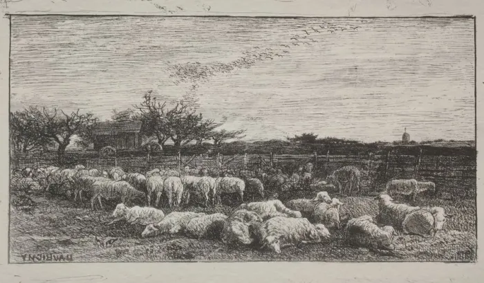Framed Print : The Large Sheepfold, original impression 1862, printed in 1921 Framed Print : The Large Sheepfold, original impression 1862, printed in 1921