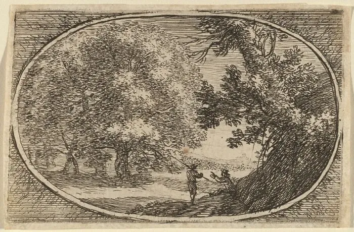 Framed Print : The Large Tree. Creator: Herman van Swanevelt Framed Print : The Large Tree. Creator: Herman van Swanevelt