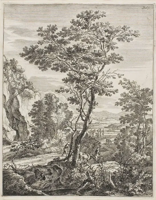 Framed Print : The Large Tree, from Upright Italian Landscapes, 1638 / 52. Creator: Jan Dirksz Both Framed Print : The Large Tree, from Upright Italian Landscapes, 1638 / 52. Creator: Jan Dirksz Both