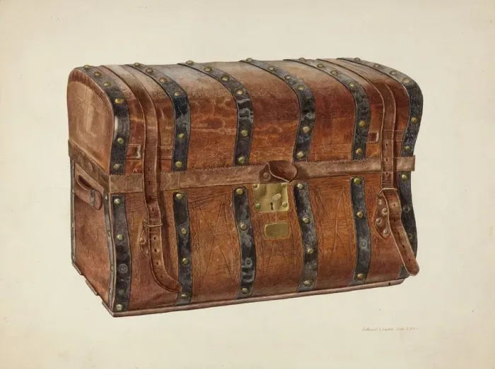 Framed Print : Large Trunk, c. 1940. Creator: Edward L Loper Framed Print : Large Trunk, c. 1940. Creator: Edward L Loper