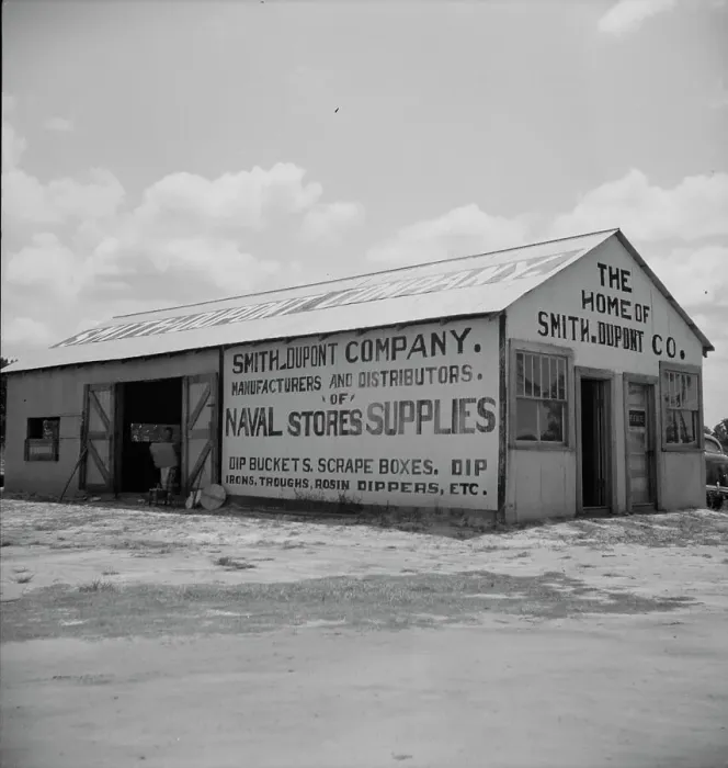 Framed Print : Large turpentine still and processing plant near Valdosta, Georgia, 1937. Creator: Dorothea Lange Framed Print : Large turpentine still and processing plant near Valdosta, Georgia, 1937. Creator: Dorothea Lange