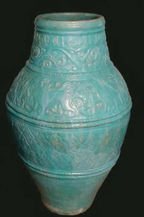 Framed Print : Large Turquoise Jar, Iran, 12th-13th century. Creator: Unknown Framed Print : Large Turquoise Jar, Iran, 12th-13th century. Creator: Unknown