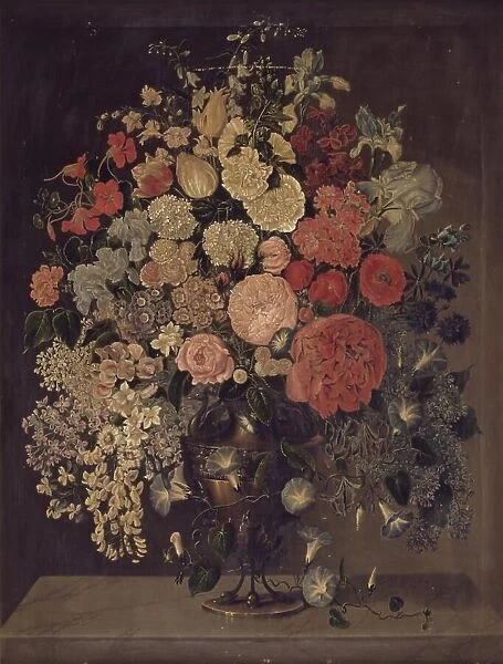 A large vase with flowers, 1821. Creator: Carl Christian Seydewitz