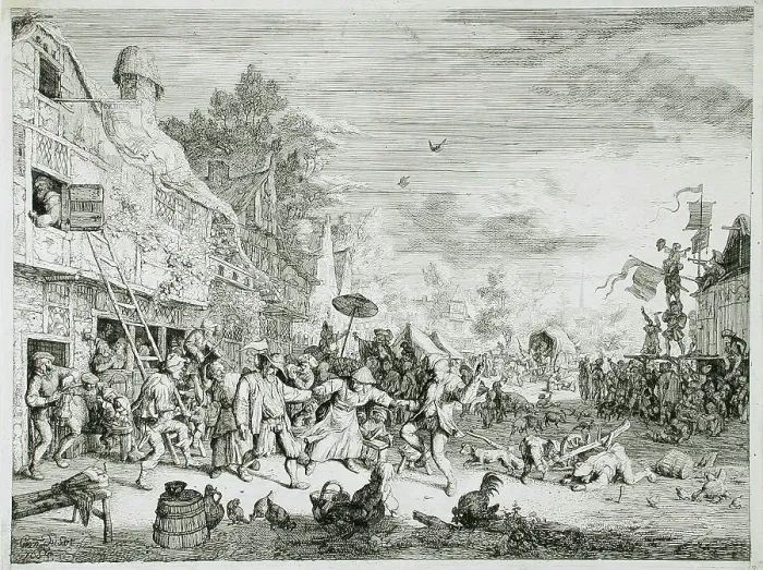 Framed Print : The Large Village Fair, 1685. Creator: Cornelis Dusart Framed Print : The Large Village Fair, 1685. Creator: Cornelis Dusart