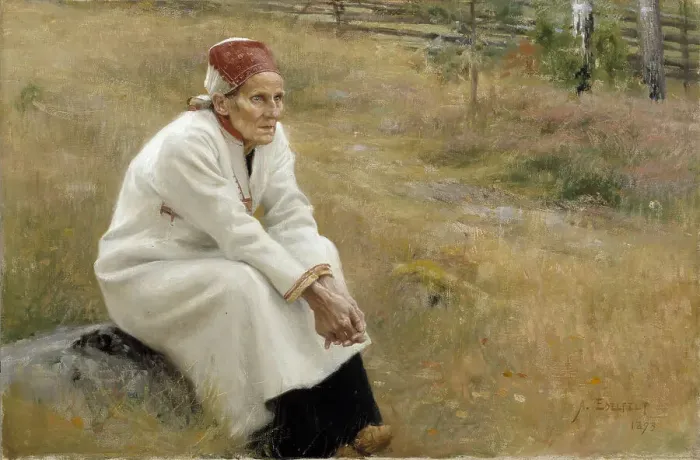 Framed Print : Larin Paraske, 1893. Artist: Edelfelt, Albert Gustaf Aristides (1854-1905) Framed Print : Larin Paraske, 1893. Artist: Edelfelt, Albert Gustaf Aristides (1854-1905)
