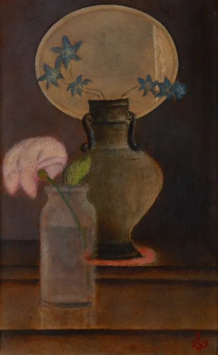 Framed Print : Larkspurs and a Rose, 1932. Creator: Jan Spychalski Framed Print : Larkspurs and a Rose, 1932. Creator: Jan Spychalski