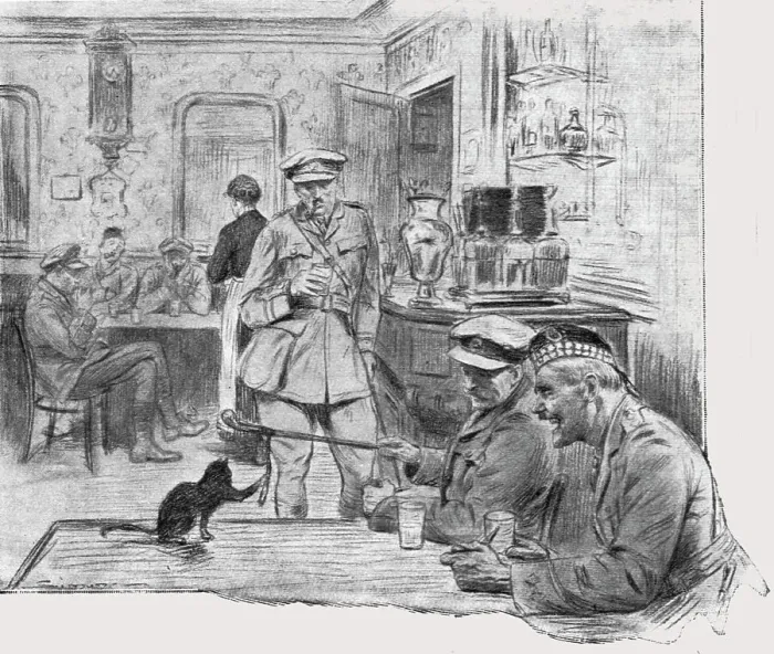 Framed Print : L'Armee Britannique dans le Nord de la France; de 18 a 19 heurs, au café de l'Hotel... 1916. Creator: Unknown Framed Print : L'Armee Britannique dans le Nord de la France; de 18 a 19 heurs, au café de l'Hotel... 1916. Creator: Unknown