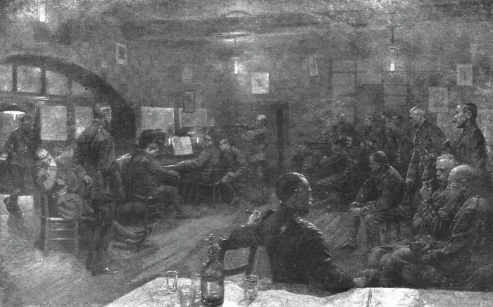 Framed Print : L'Armee Britannique dans le Nord de la France; Artists Rifles : soiree au mess des... 1916. Creator: Unknown. L'Armee Britannique dans le Nord de la France; Artists Rifles : soiree au mess des... 1916. Creator: Unknown Framed Print : L'Armee Britannique dans le Nord de la France; Artists Rifles : soiree au mess des... 1916. Creator: Unknown. L'Armee Britannique dans le Nord de la France; Artists Rifles : soiree au mess des... 1916. Creator: Unknown