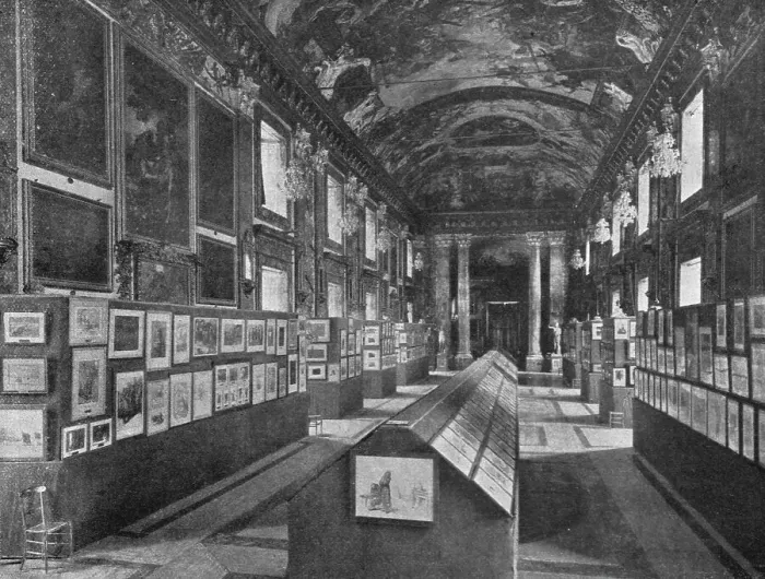 Framed Print : L'art Francais a Rome; un des salons de la galerie Colonna, ou sont exposees, a Rome... 1916. Creator: Unknown Framed Print : L'art Francais a Rome; un des salons de la galerie Colonna, ou sont exposees, a Rome... 1916. Creator: Unknown