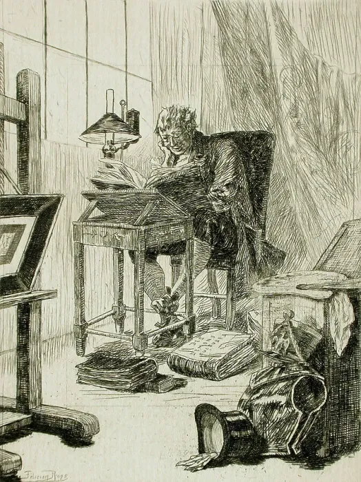 Framed Print : L'Art moderne ou la lecture du grimoire, 1879. Creator: Félicien Rops Framed Print : L'Art moderne ou la lecture du grimoire, 1879. Creator: Félicien Rops
