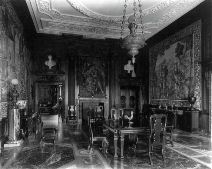 Framed Print : Larz Anderson house, Washington, D.C. - dining room, between 1890 and 1950. Creator: Frances Benjamin Johnston Framed Print : Larz Anderson house, Washington, D.C. - dining room, between 1890 and 1950. Creator: Frances Benjamin Johnston