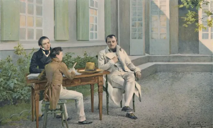 Framed Print : Las Casas and His Son Writing The History of Napoleon Under His Dictation, c1815, (1896) Framed Print : Las Casas and His Son Writing The History of Napoleon Under His Dictation, c1815, (1896)