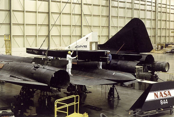 LASRE Pod Matting to SR-71, USA, 1996. Creator: NASA