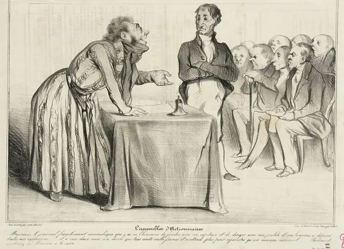 Framed Print : L'assemblée d'Actionnaires, 1836. Creator: Honore Daumier Framed Print : L'assemblée d'Actionnaires, 1836. Creator: Honore Daumier