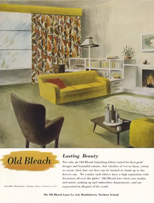 Framed Print : Lasting Beauty - Old Bleach Linen Co. advertisement, c1945 Framed Print : Lasting Beauty - Old Bleach Linen Co. advertisement, c1945