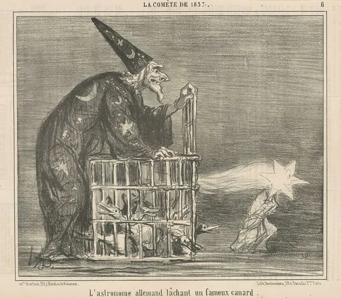 Framed Print : L'astronome allemand lachant un... Canard, 19th century. Creator: Honore Daumier Framed Print : L'astronome allemand lachant un... Canard, 19th century. Creator: Honore Daumier