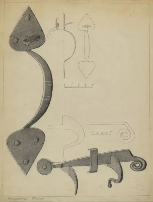 Framed Print : Latch, c. 1937. Creator: Mildred Ford