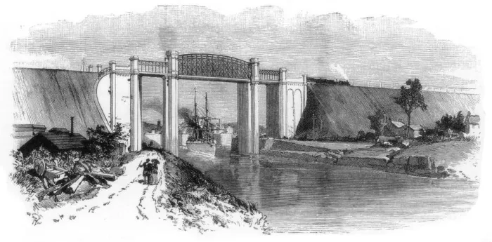 Framed Print : The Latchford Viaduct, Manchester Ship Canal, 1894 Framed Print : The Latchford Viaduct, Manchester Ship Canal, 1894