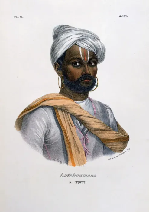 Framed Print : Latchoumana, 1828. Artist: Marlet et Cie Framed Print : Latchoumana, 1828. Artist: Marlet et Cie