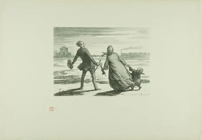 Framed Print : Too Late!, 1862, printed 1920. Creator: Charles Maurand Framed Print : Too Late!, 1862, printed 1920. Creator: Charles Maurand
