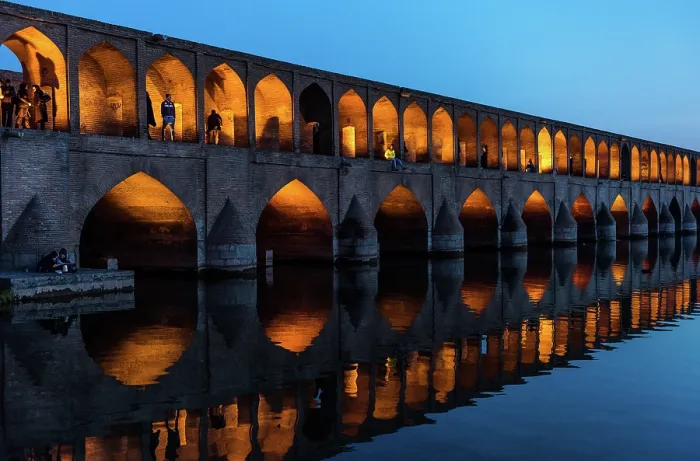 Framed Print : Late Afternoon on the Bridge, Esfahan, Iran. Creator: Dorte Verner Framed Print : Late Afternoon on the Bridge, Esfahan, Iran. Creator: Dorte Verner
