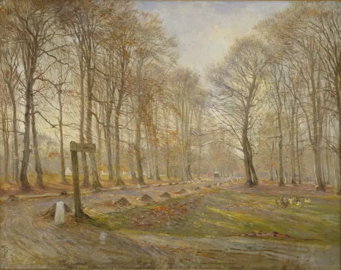 Framed Print : Late Autumn Day in the Jaegersborg Deer Park, North of Copenhagen, 1886. Artist: Philipsen, Theodor (1840-1920) Framed Print : Late Autumn Day in the Jaegersborg Deer Park, North of Copenhagen, 1886. Artist: Philipsen, Theodor (1840-1920)