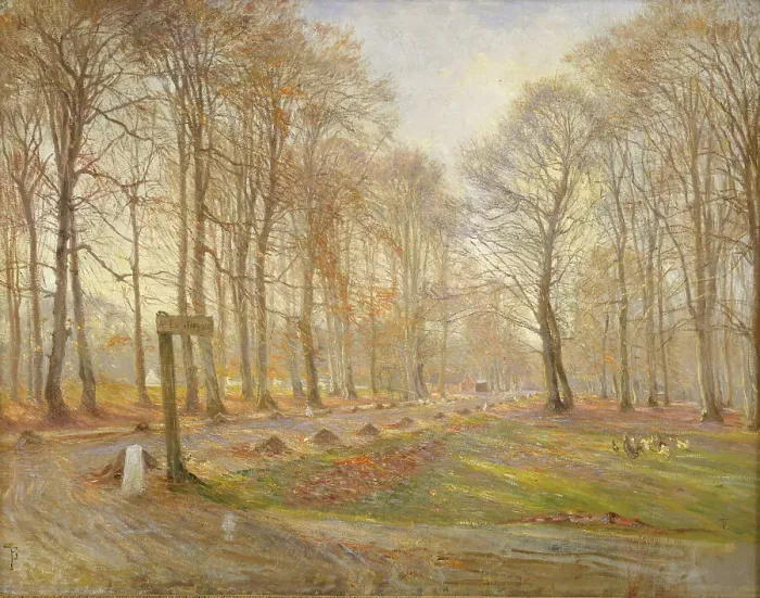 Framed Print : Late Autumn Day in the Jægersborg Deer Park, North of Copenhagen, 1886. Creator: Theodor Esbern Philipsen Framed Print : Late Autumn Day in the Jægersborg Deer Park, North of Copenhagen, 1886. Creator: Theodor Esbern Philipsen