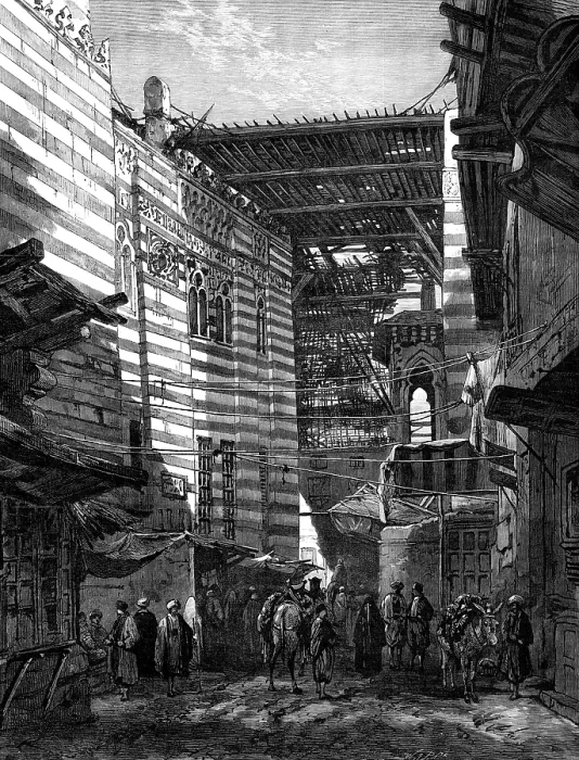 Framed Print : The Late Crisis in Egypt: the Gourieh, a street in Cairo, 1881. Creator: William James Palmer Framed Print : The Late Crisis in Egypt: the Gourieh, a street in Cairo, 1881. Creator: William James Palmer