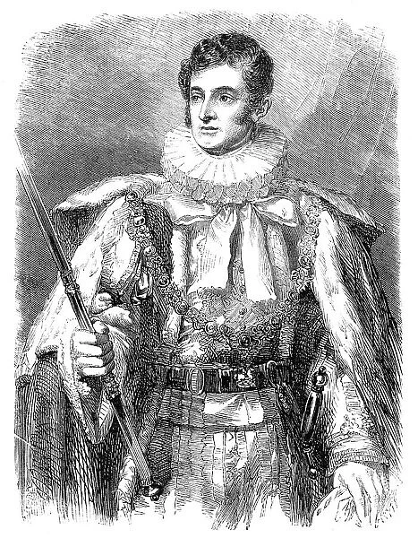 The late Duke of Rutland, K.G. - from the portrait by G. Sanders, 1857. Creators: John Lucas, Samuel Cousins