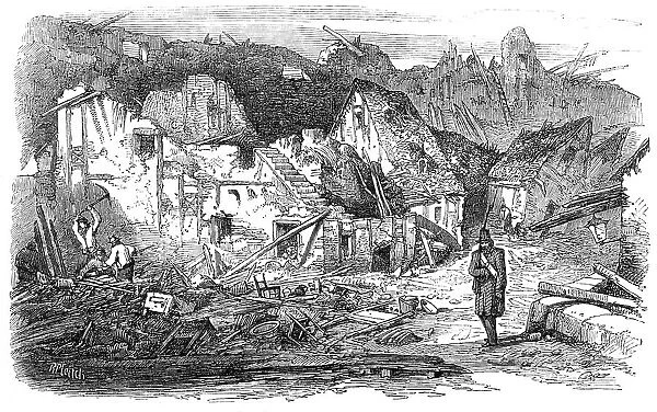The Late Explosion at Mayence - the Old Kastrick Street, 1857. Creator: Richard Principal Leitch